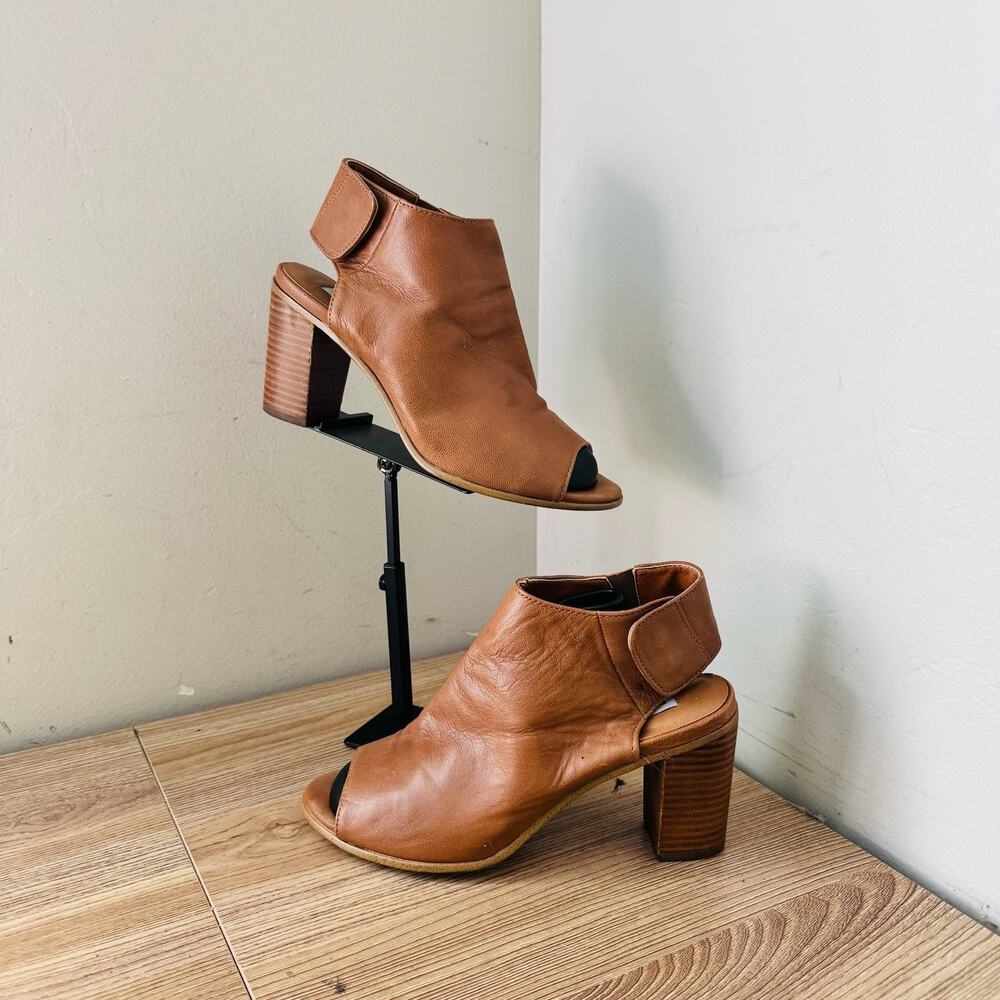 Steve Madden Nonstop Tan Leather Slingback Heel Mules Women’s 6.5